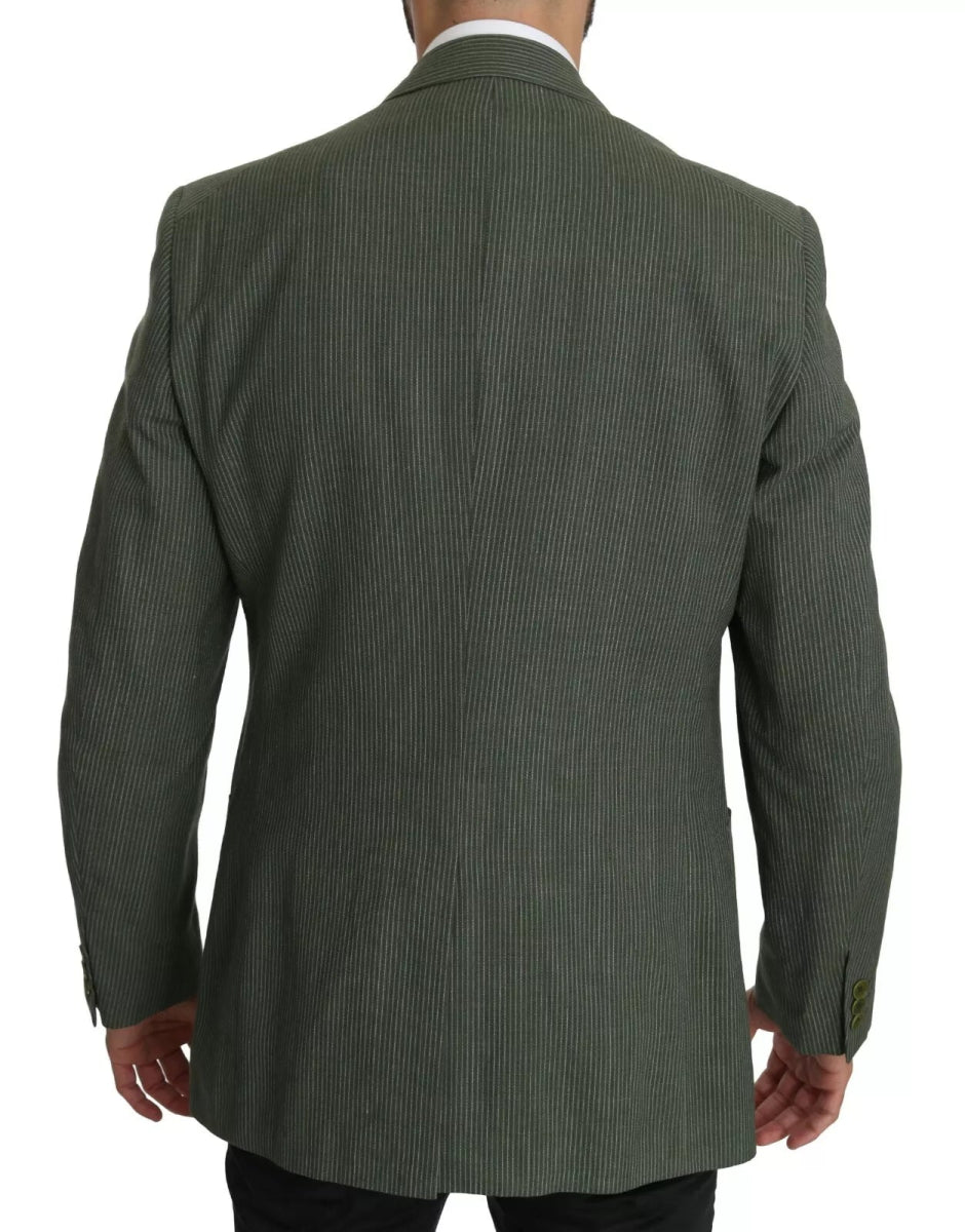 Romeo Gigli Green Linen Blazer One Piece Single Breasted Jacket - The Gentlemen's Vault