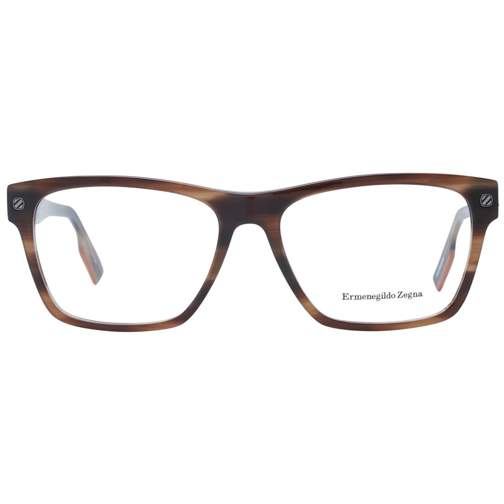Ermenegildo Zegna Brown Men Glasses Frame - The Gentlemen's Vault
