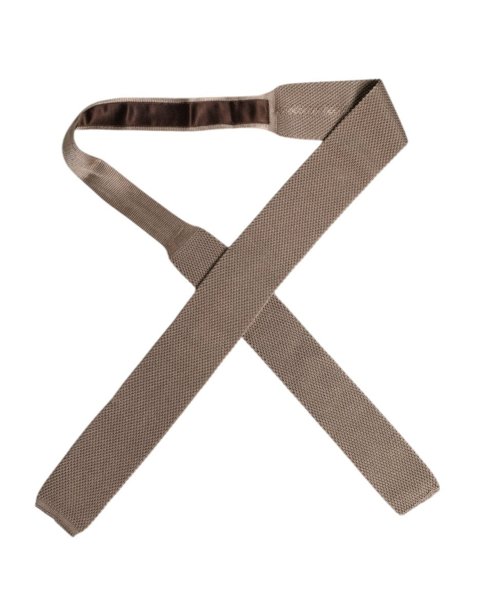 Dolce & Gabbana Brown Silk Adjustable Necktie Tie - The Gentlemen's Vault