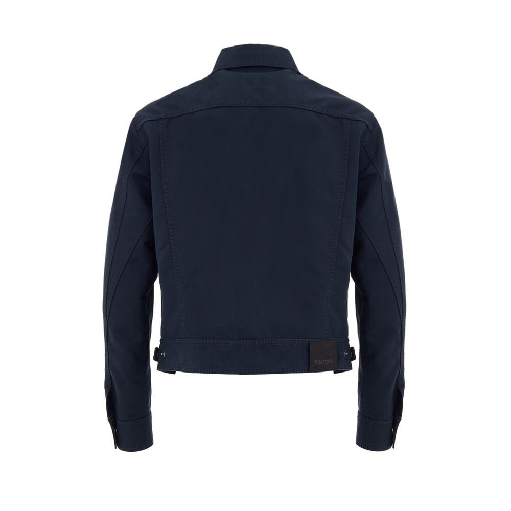 Tom Ford Blue Cotton Shell Jacket - The Gentlemen's Vault