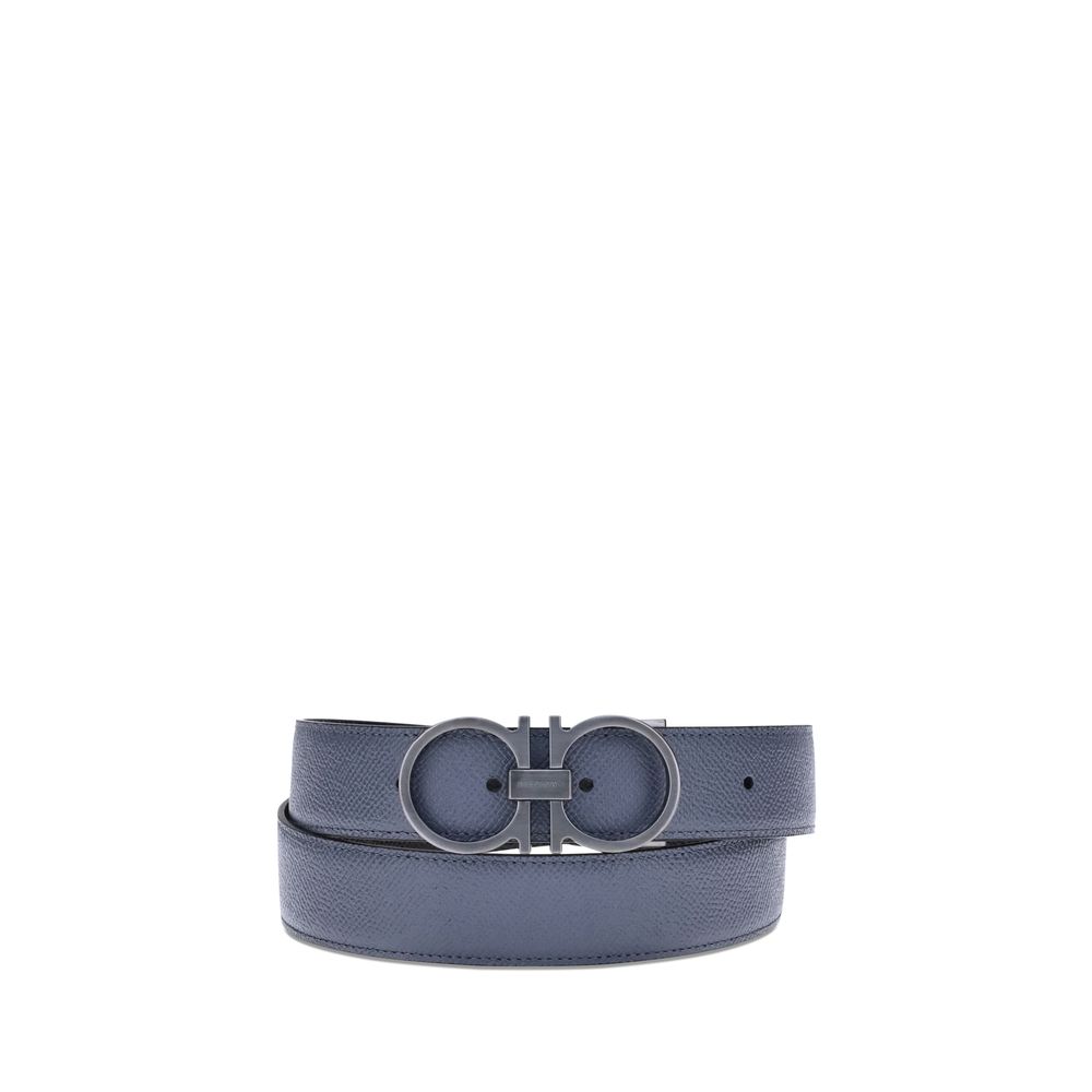 Ferragamo Blue Calf Leather Bos Taurus Regular Belt - The Gentlemen's Vault