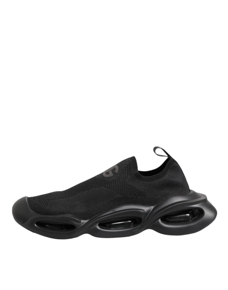 Dolce & Gabbana Black Slip On Wave Low Top Men Sneaker Shoes - The Gentlemen's Vault