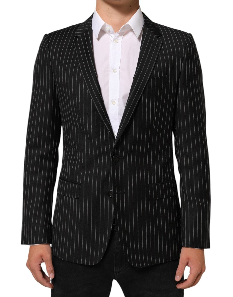 Dolce & Gabbana Black Stripes MARTINI 1 Button Suit Blazer - The Gentlemen's Vault