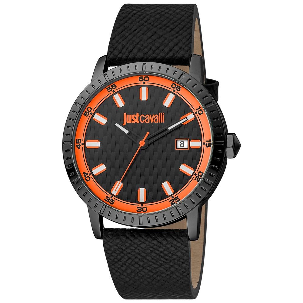 Just Cavalli Black Leather Dress Watch - The Gentlemen's Vault