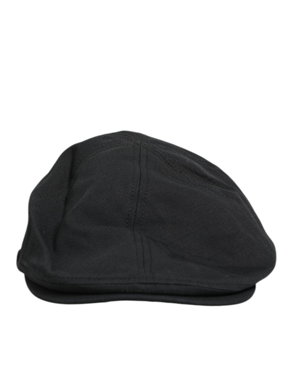 Dolce & Gabbana Black Cotton Blend Newsboy Men Cloth Cap Hat - The Gentlemen's Vault