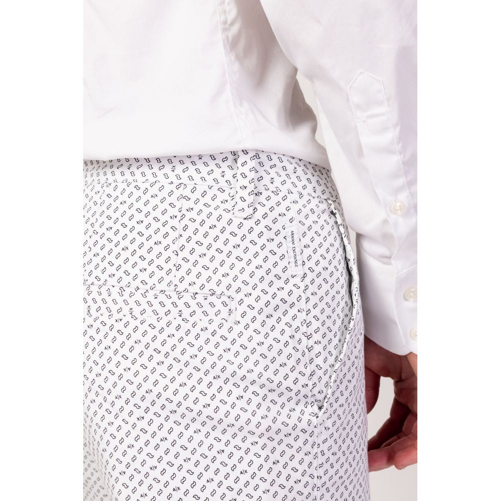 Armani Exchange White Cotton Bermuda - The Gentlemen's Vault