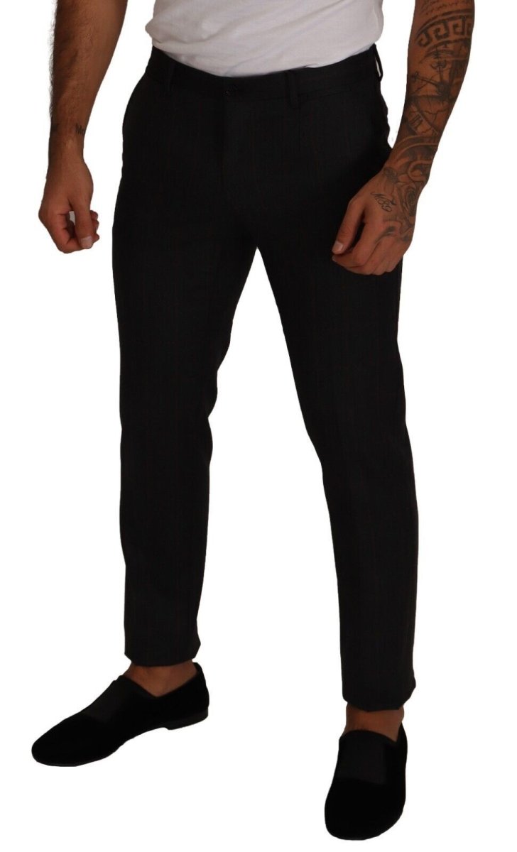 Dolce & Gabbana Gray Check Wool Formal Trouser Dress Pants - The Gentlemen's Vault