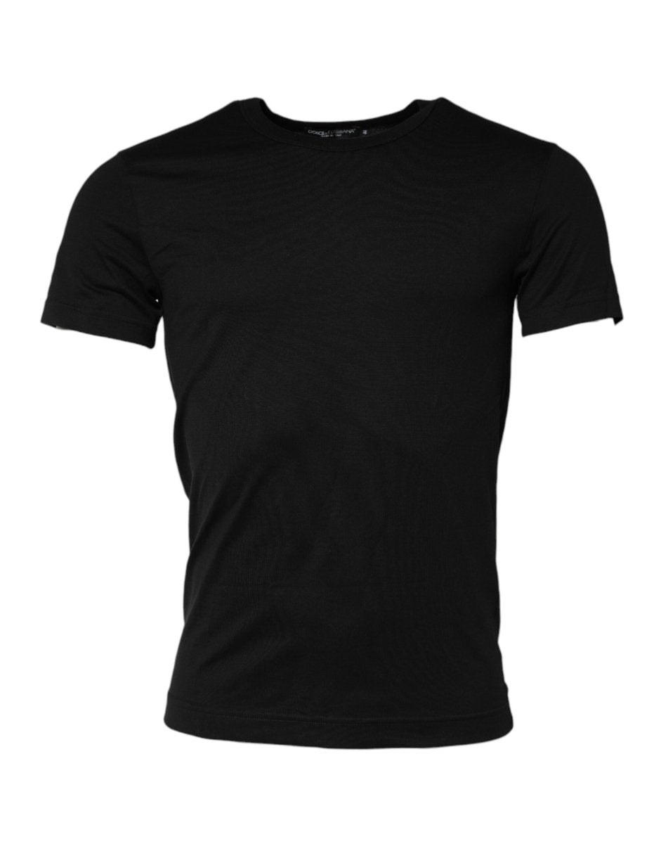 Dolce & Gabbana Black Cotton Crewneck Short Sleeves T-shirt - The Gentlemen's Vault