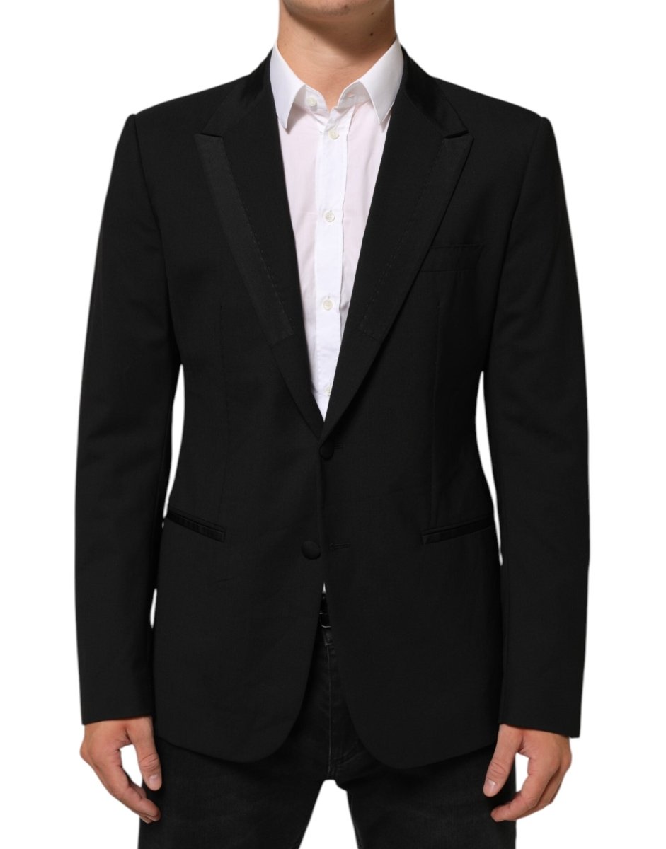 Dolce & Gabbana Black Wool 2 Buttons Suit Men Jacket Blazer - The Gentlemen's Vault