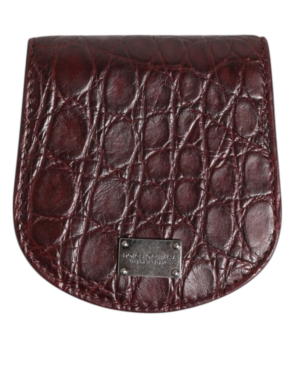 Dolce & Gabbana Burgundy Exotic Skin Coin Condom Case Holder Pocket Wallet - The Gentlemen's Vault
