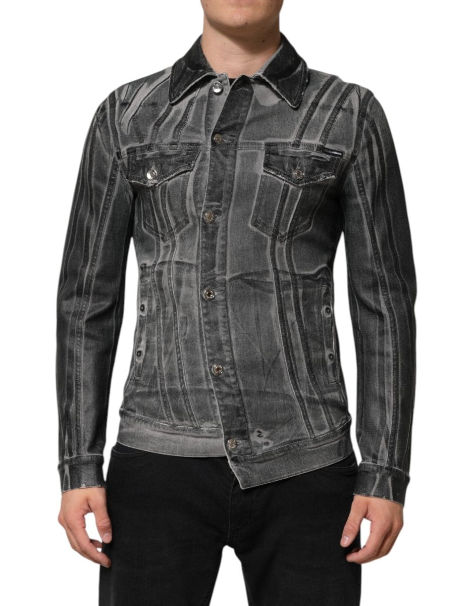 Dolce & Gabbana Gray Washed Cotton Stretch Denim Jacket - The Gentlemen's Vault
