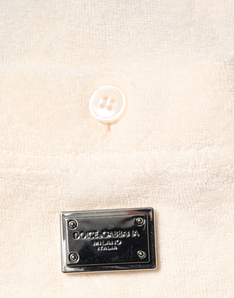 Dolce & Gabbana Ivory Cotton Terry Logo Pocket Polo T-shirt - The Gentlemen's Vault