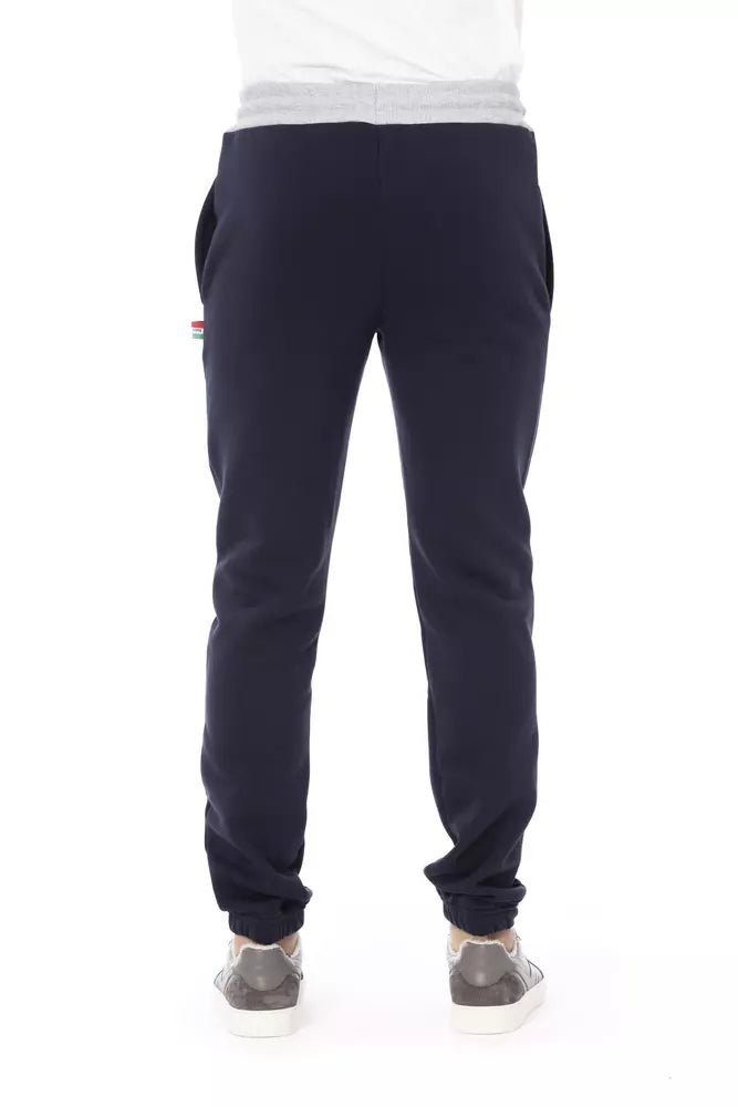 Baldinini Trend Blue Cotton Men Sport Pant - The Gentlemen's Vault