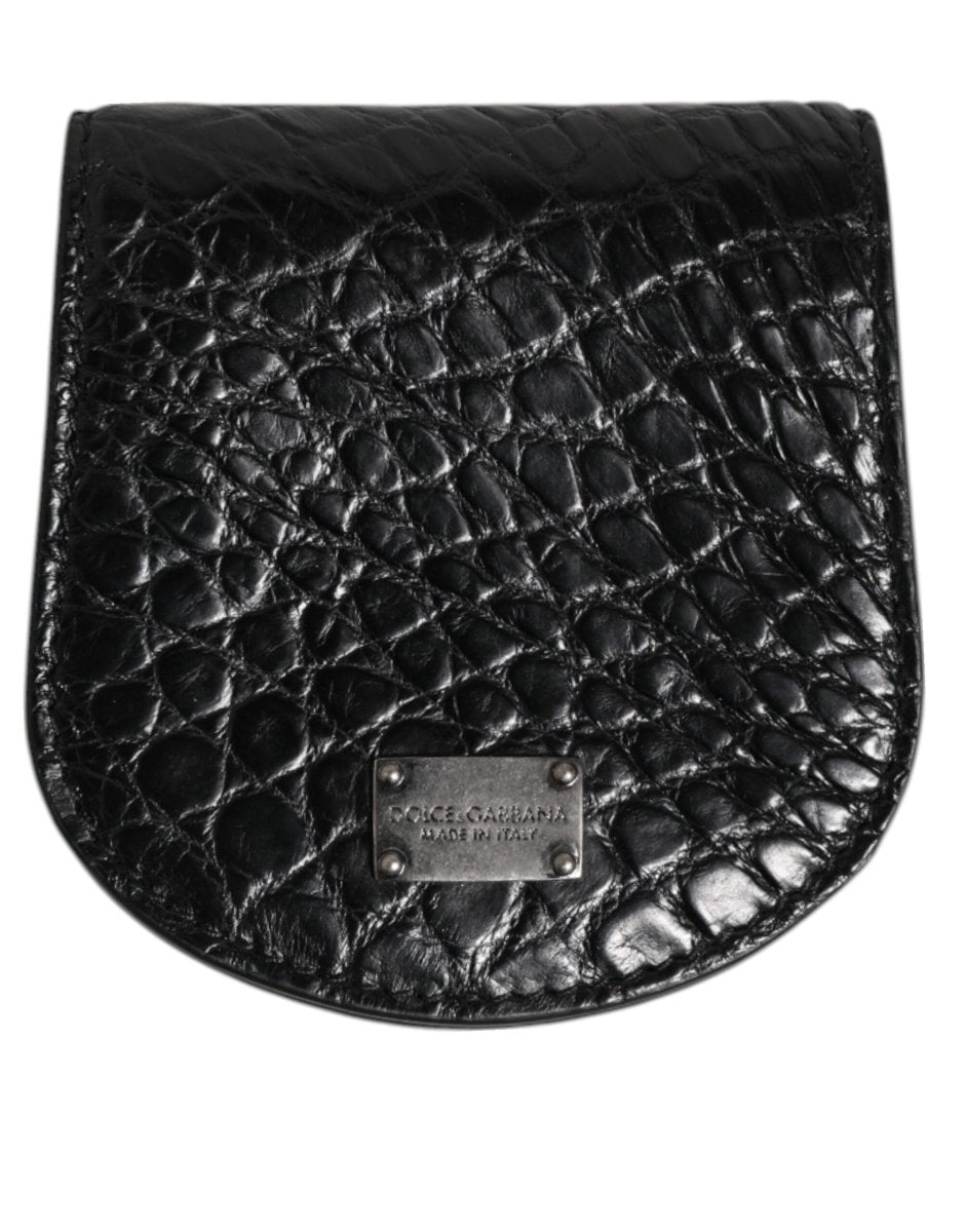 Dolce & Gabbana Black Exotic Skin Coin Condom Case Holder Pocket Wallet - The Gentlemen's Vault