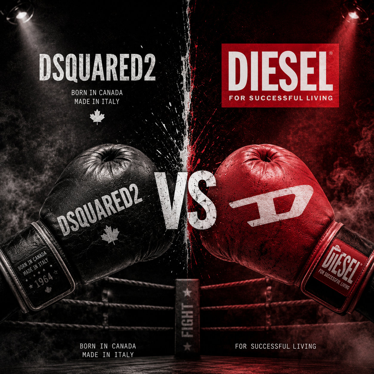 Dsquared2 Icon hoodie naast Diesel denim — twee Italiaanse premium merken vergeleken