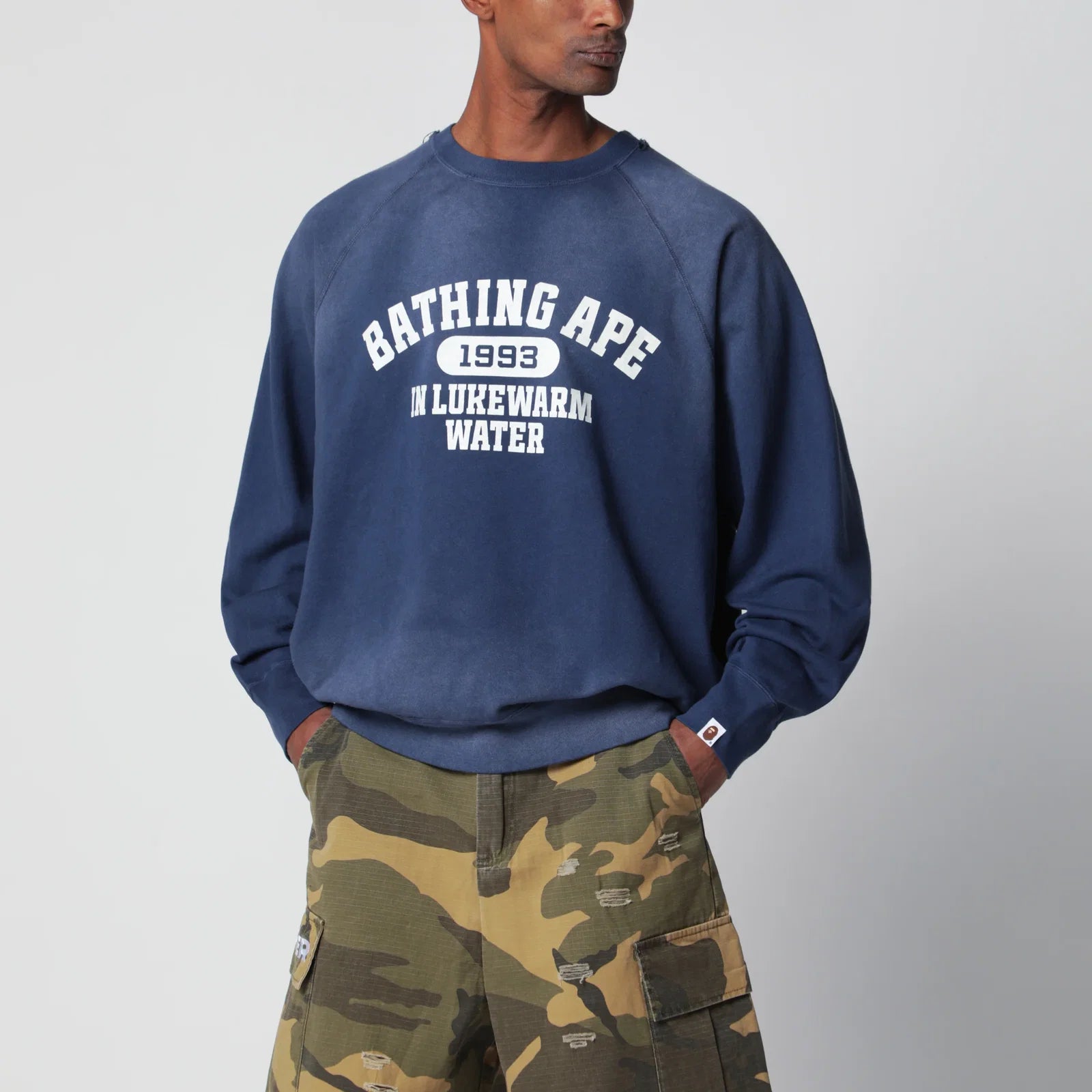 BAPE 1993 In Lukewarm Water Sweatshirt Navy-thumbmail-1