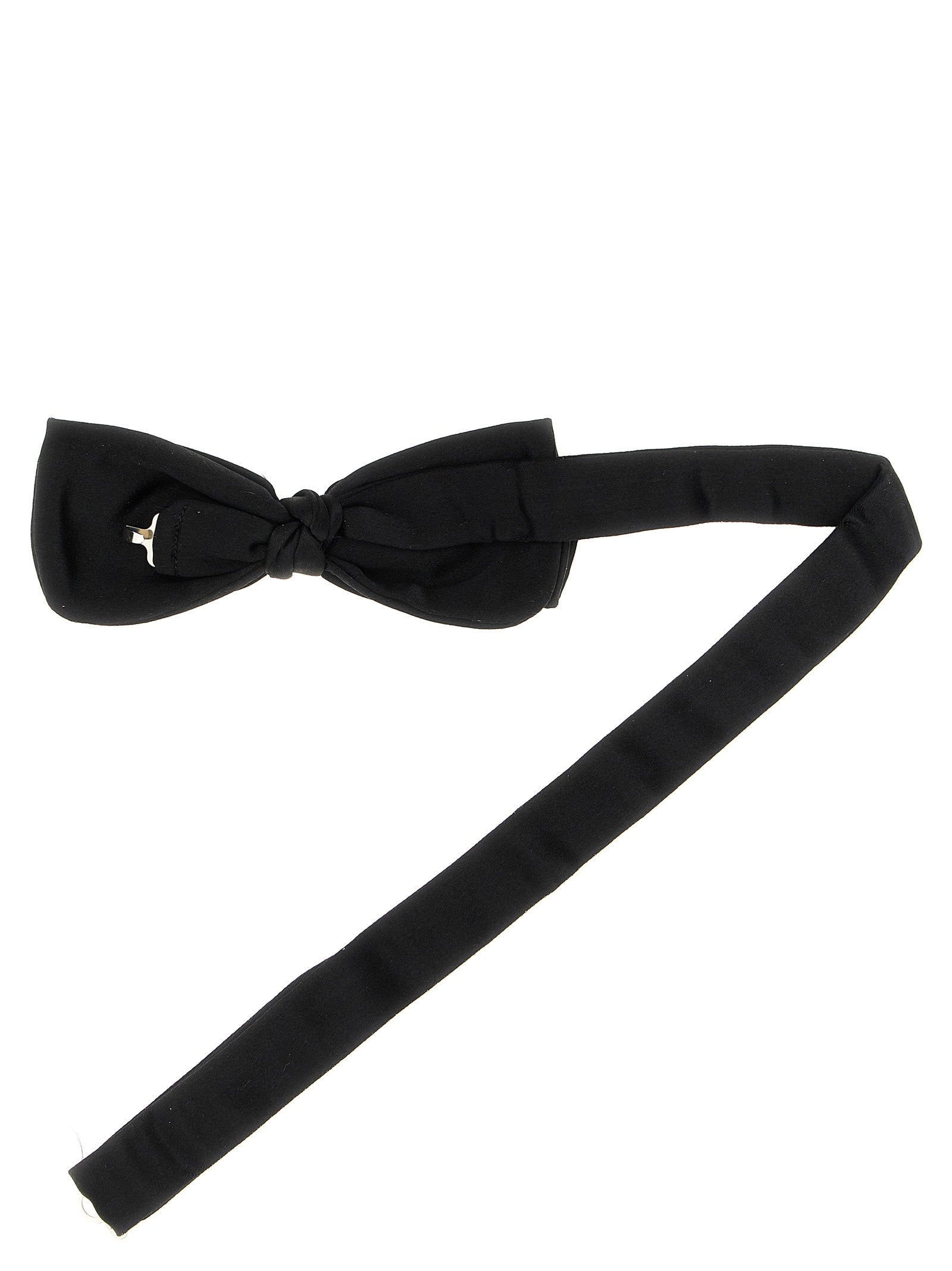 Pal Zileri Bow Tie in Silk Satin with Adjustable Closure Black-thumbmail-2