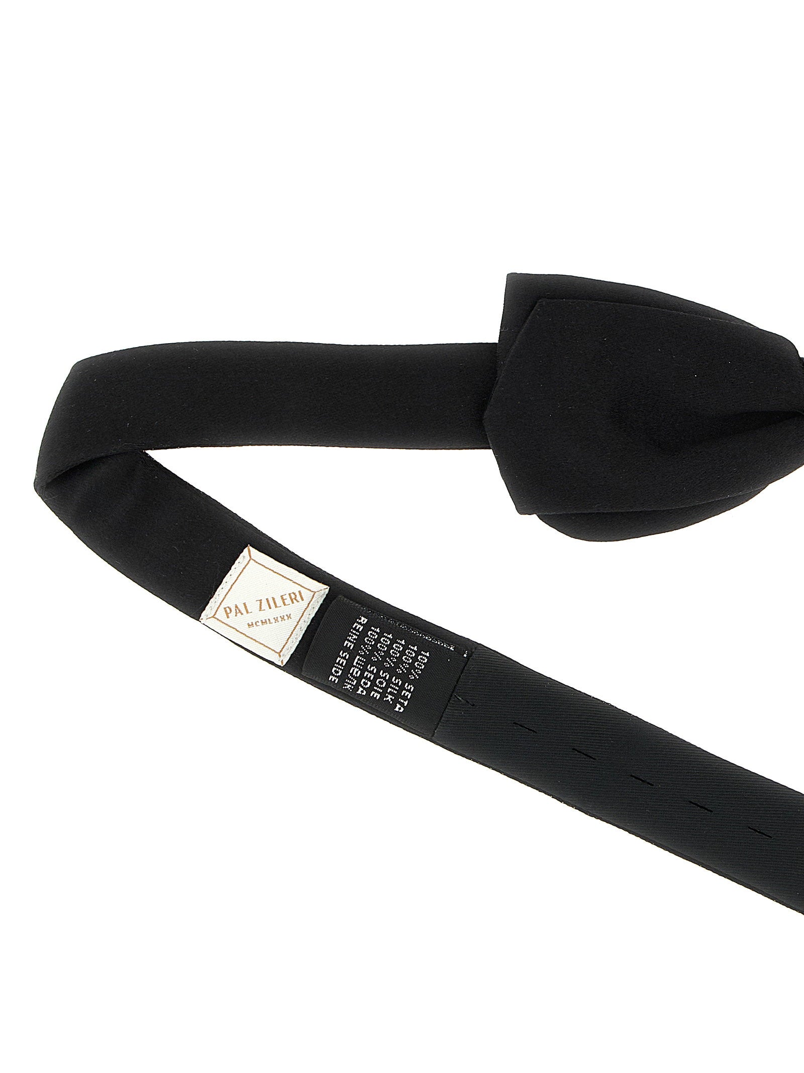 Pal Zileri Bow Tie in Silk Satin with Adjustable Closure Black-thumbmail-3