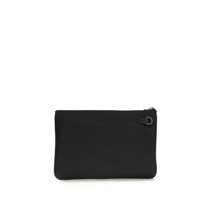 Kiton Black Fabric Clutch Bag