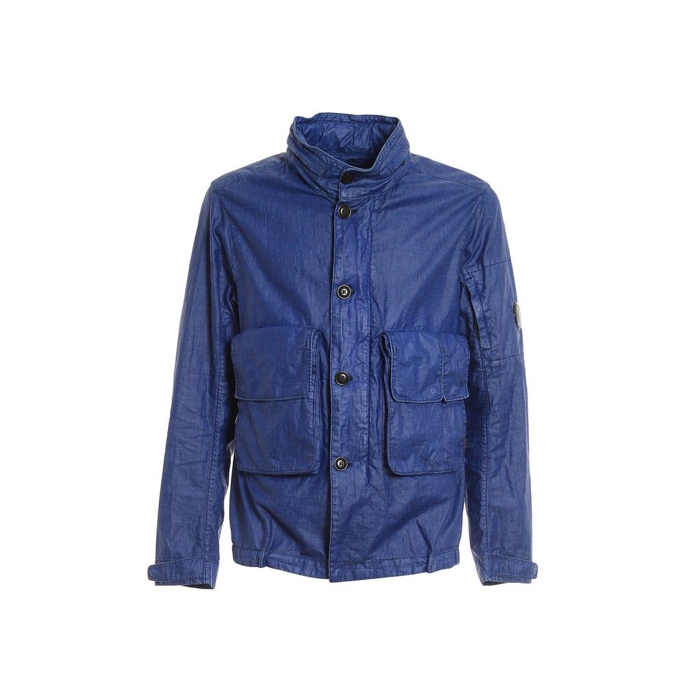 C.P. Company Blue Linen Full-Length Jacket