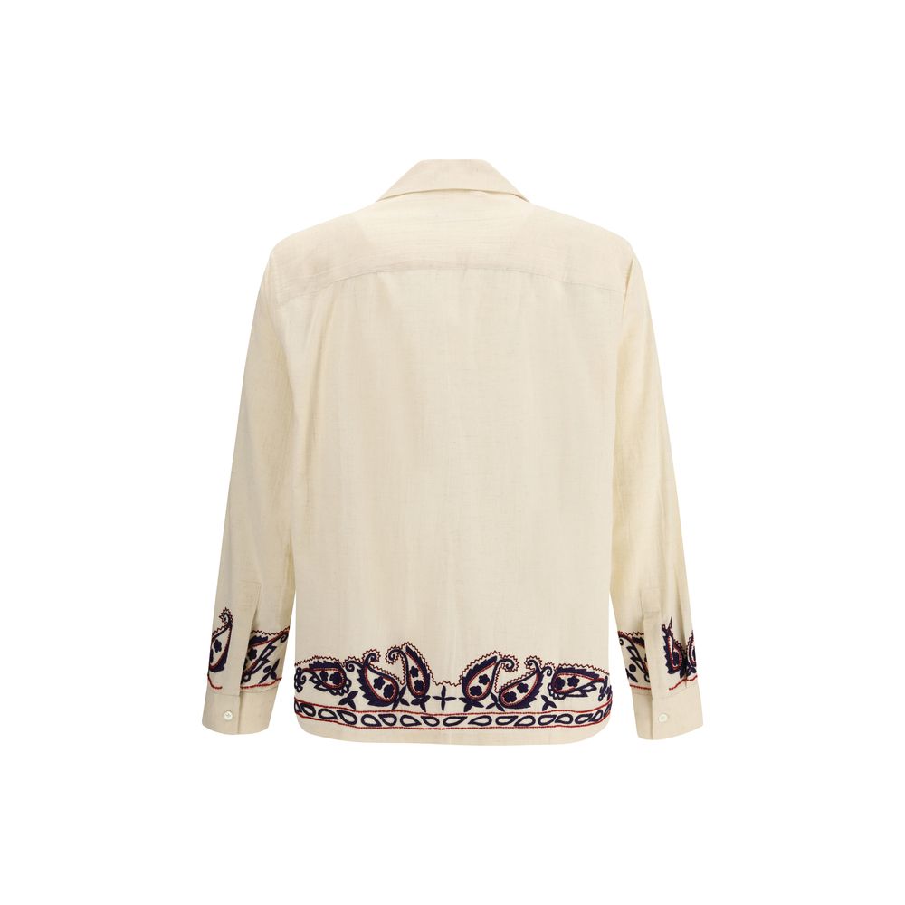 Baziszt Cream Silk Pattern Shirt