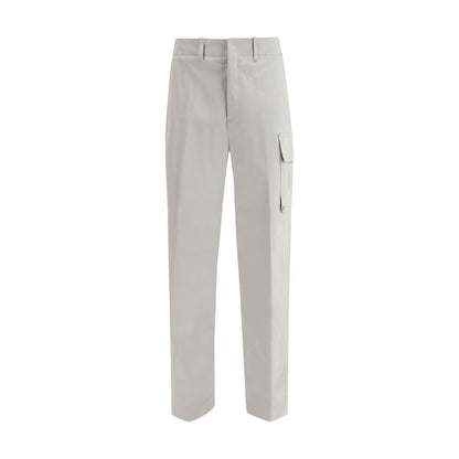Fendi Silver Cotton Cargo Pants