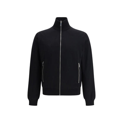 Prada Black Fleece Wool Full-Length Jacket