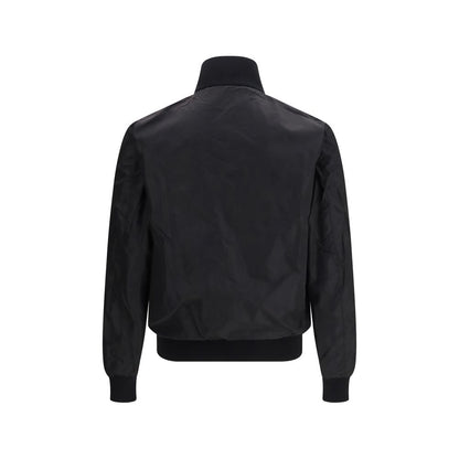 Prada Black Fleece Wool Full-Length Jacket