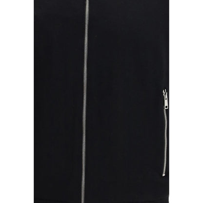 Prada Black Fleece Wool Full-Length Jacket