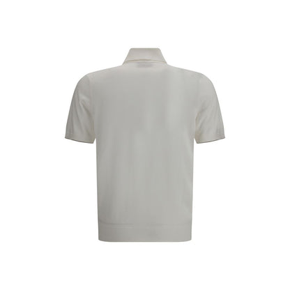 Brunello Cucinelli White Cotton Polo Shirt
