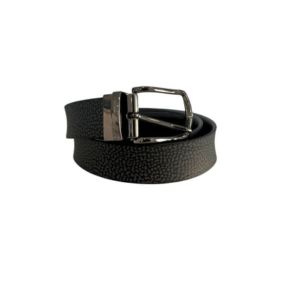 Borbonese Black Polyvinyl Men's Belt with Leather Trimming