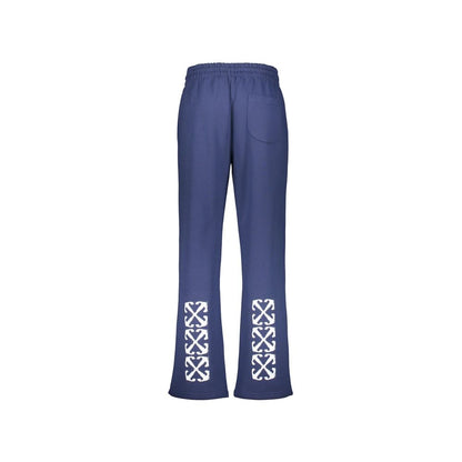 Off-White Blue Cotton Athletic Pants