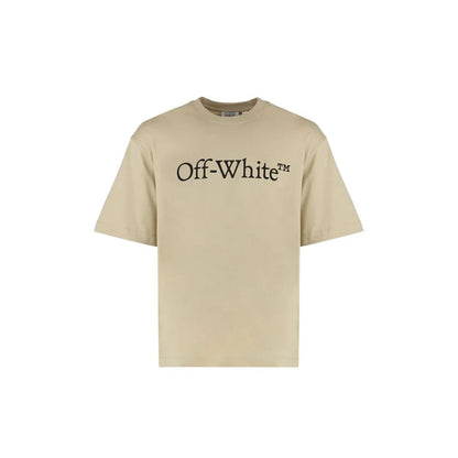Off-White Beige Cotton T-Shirt