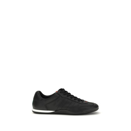 Gucci Black Calf Leather Bos Taurus Low Top Sneakers