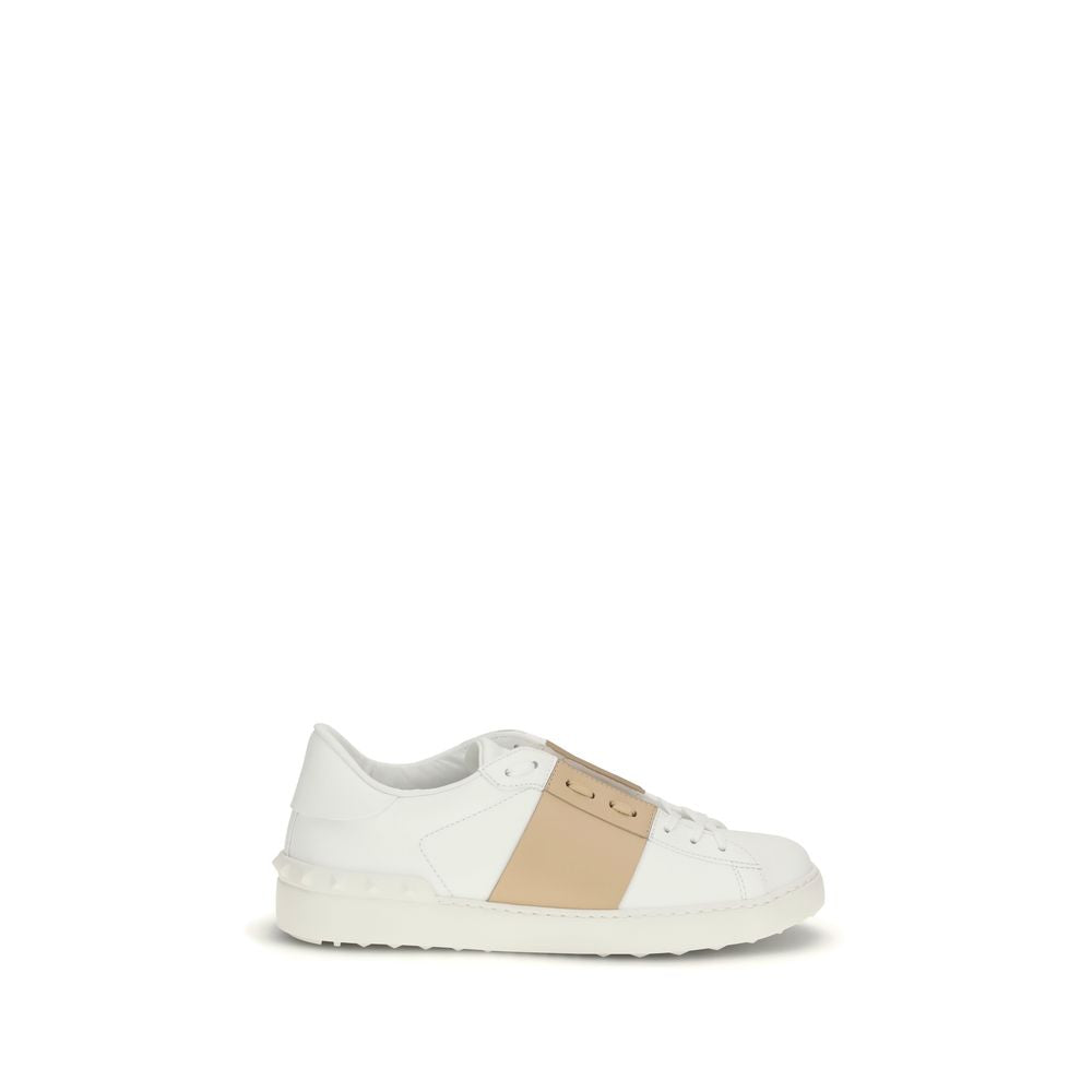 Valentino Garavani White Calf Leather Bos Taurus Low Top Sneakers