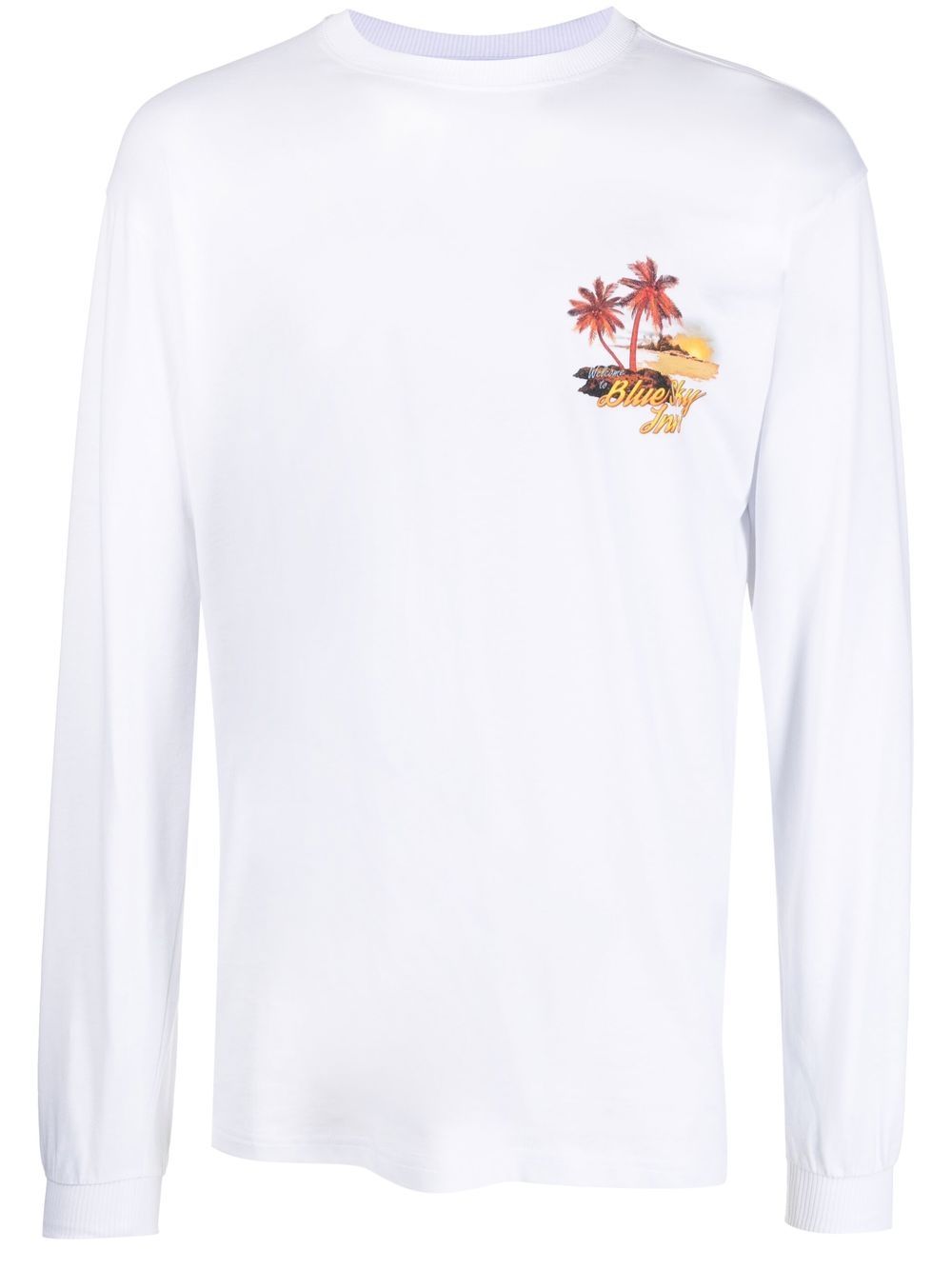 Blue Sky Inn Organisch Katoen Logo Longsleeve T-shirt Wit Topwear Blue Sky Inn
