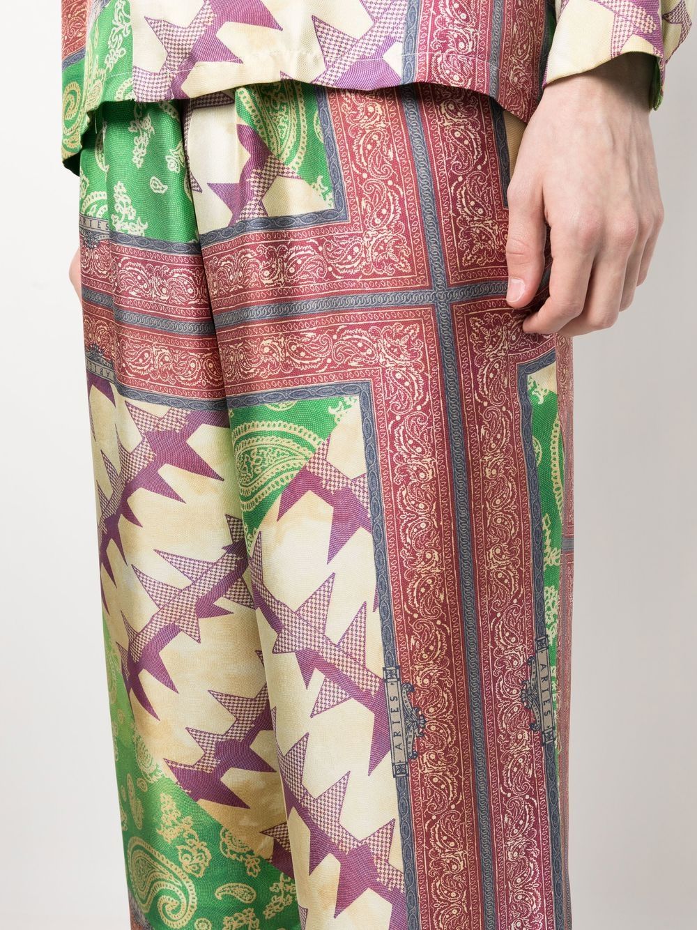 Aries Paisley Print Silk Trousers Multicolour Trousers Aries