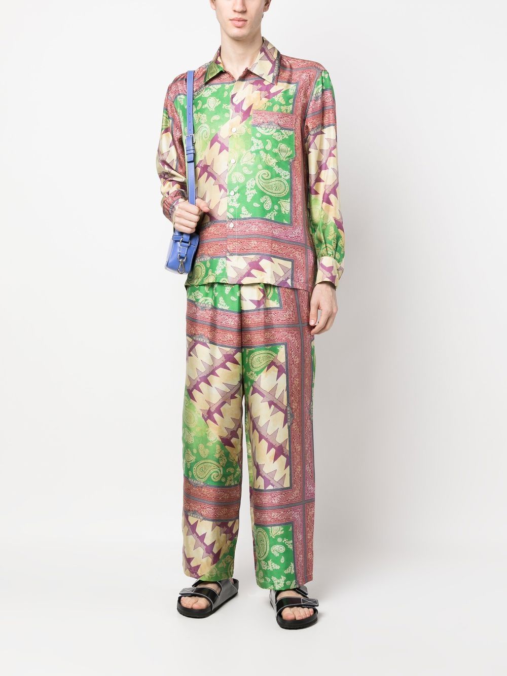 Aries Paisley Print Silk Trousers Multicolour Trousers Aries