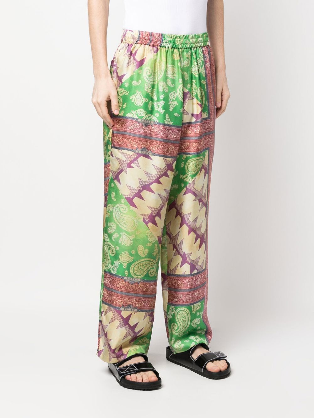Aries Paisley Print Silk Trousers Multicolour Trousers Aries