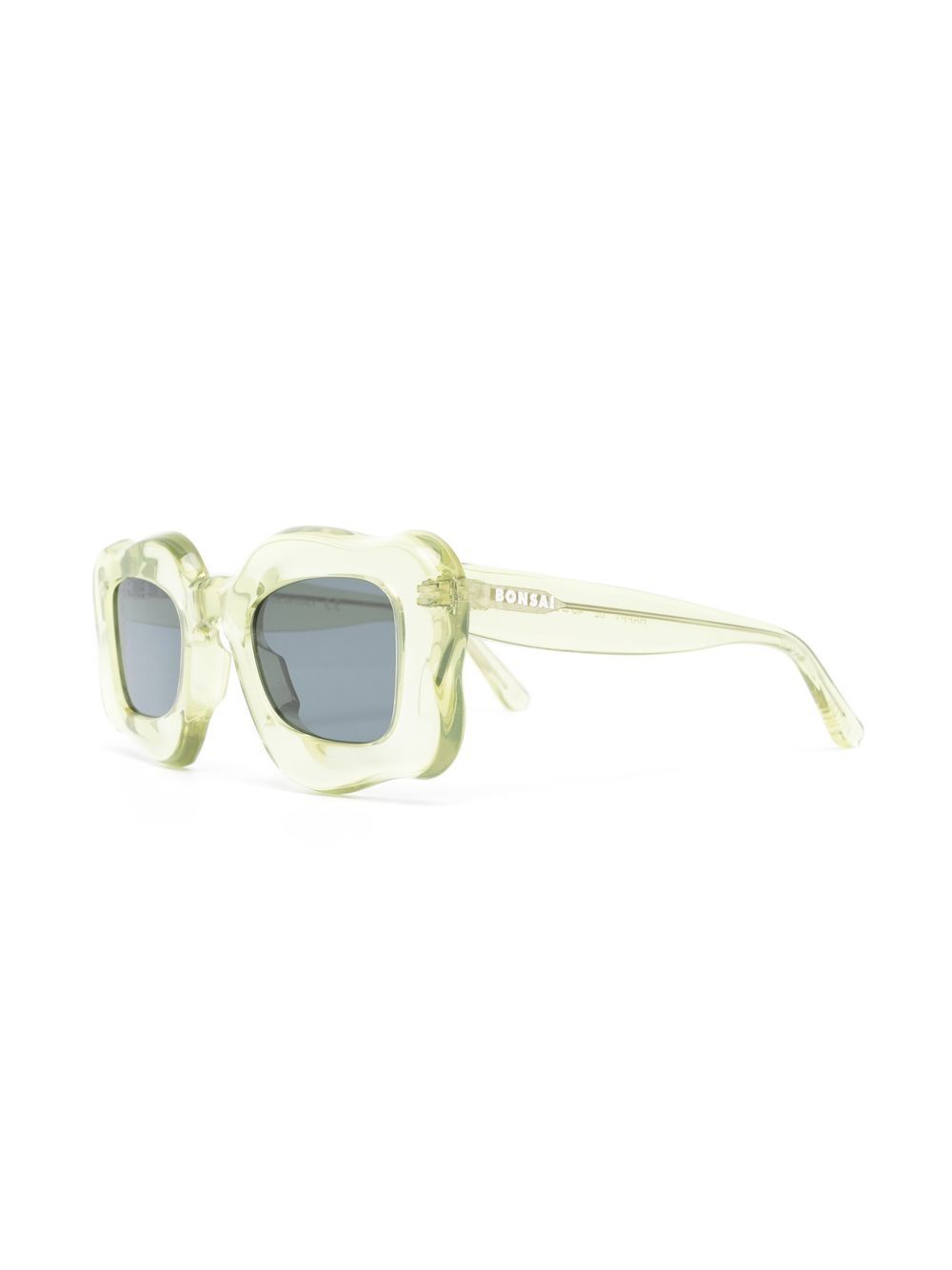Bonsai Oversized Curved Frame Acetaat Zonnebril Green Tea Sunglasses Bonsai