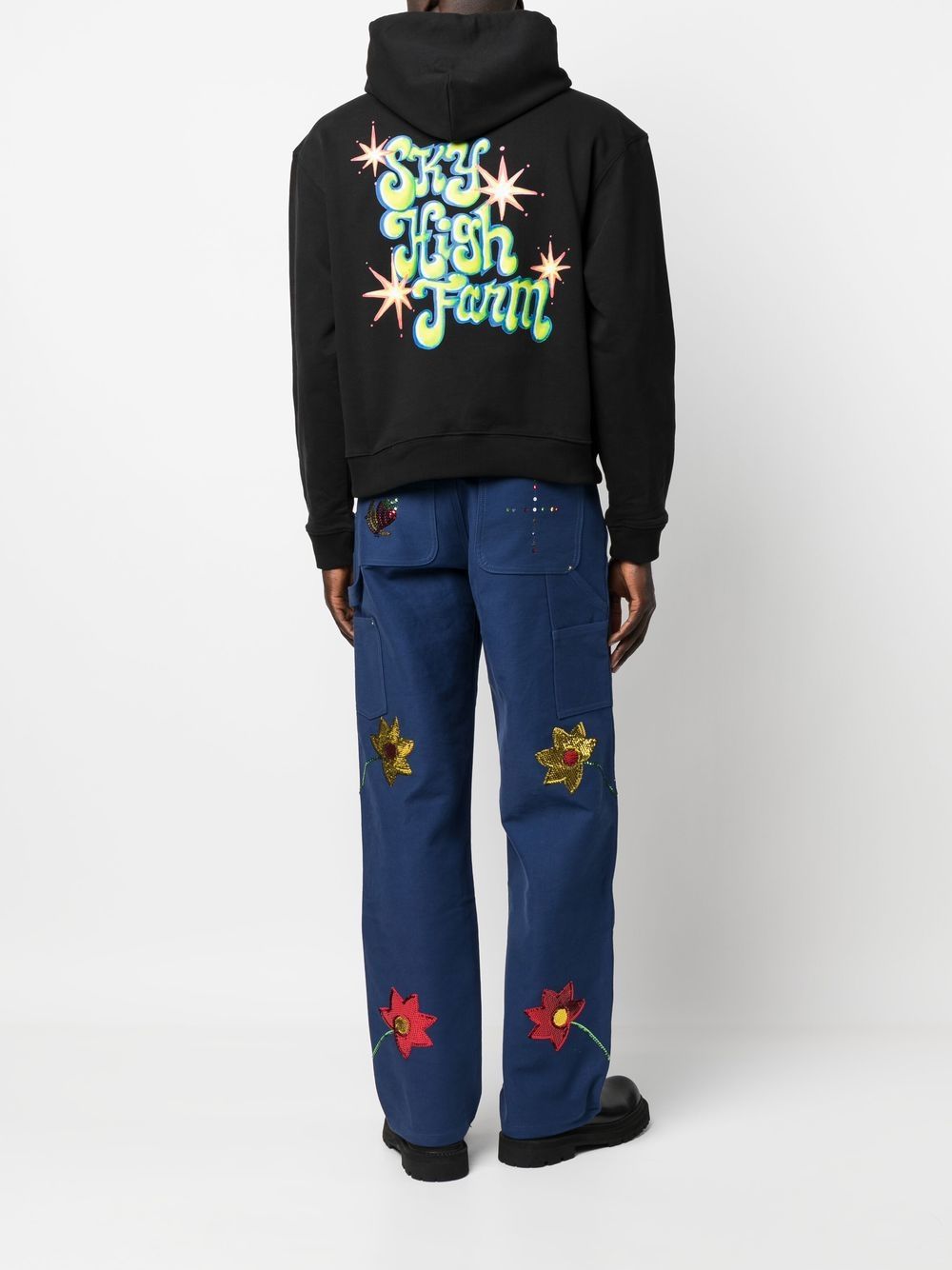 Sky High Farm Workwear Ally Bo Firework Sweat Hoodie Zwart Topwear Sky High Farm Workwear