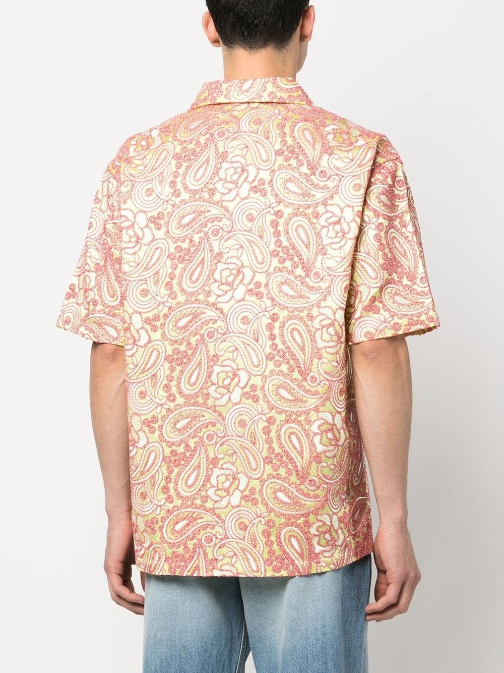Bluemarble Paisley-Print Overhemd Korte Mouwen Kleirood Shirts Bluemarble