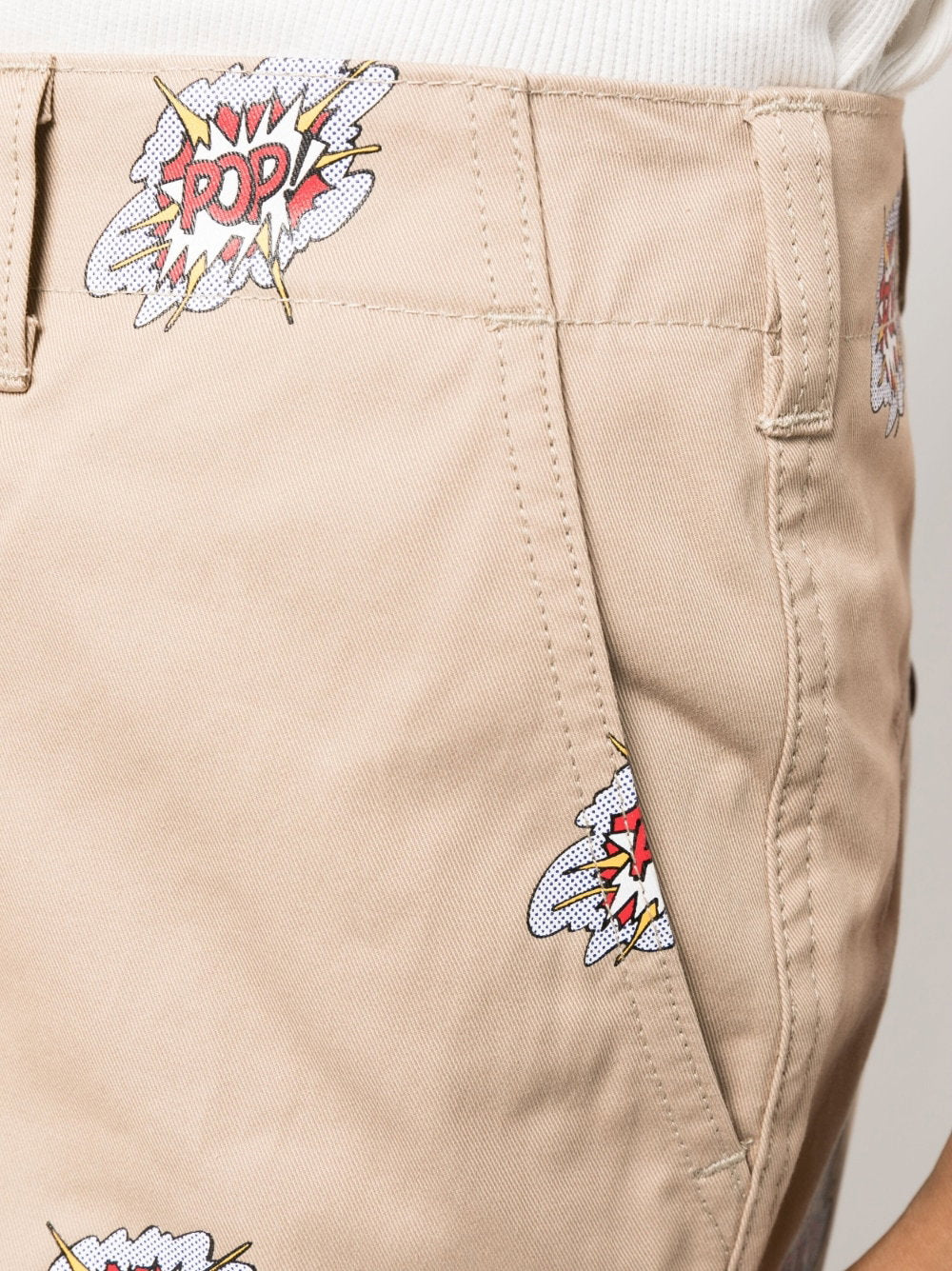 Junya Watanabe Cartoon Print Pantalon Beige Trousers Junya Watanabe