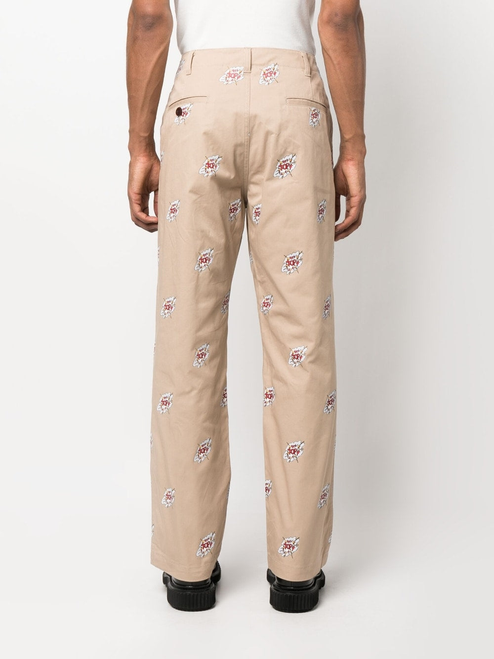 Junya Watanabe Cartoon Print Pantalon Beige Trousers Junya Watanabe