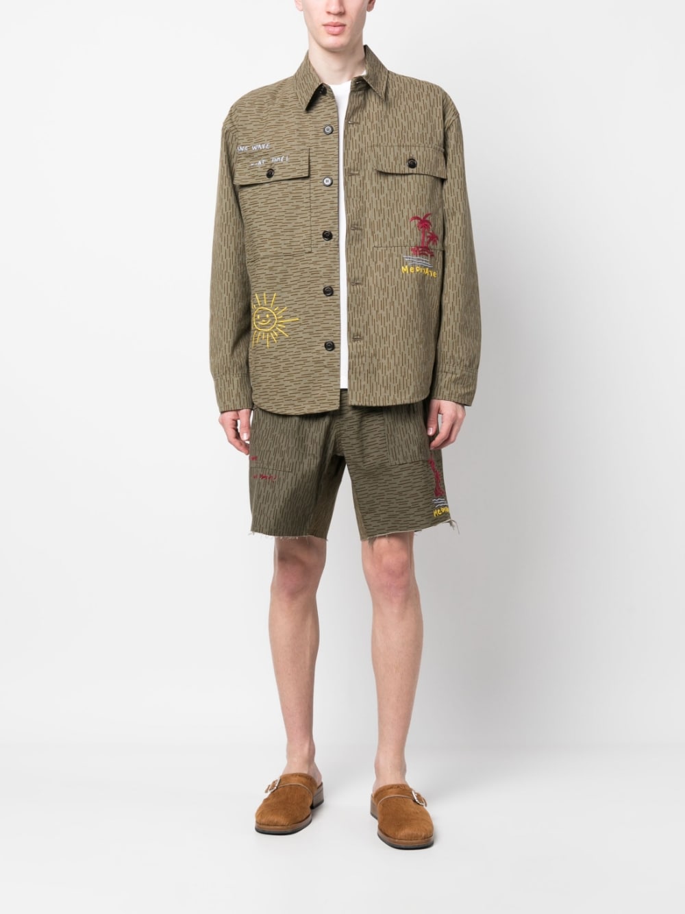 President's Multi-Way Streep Short Bruin met Logo Short trousers President's