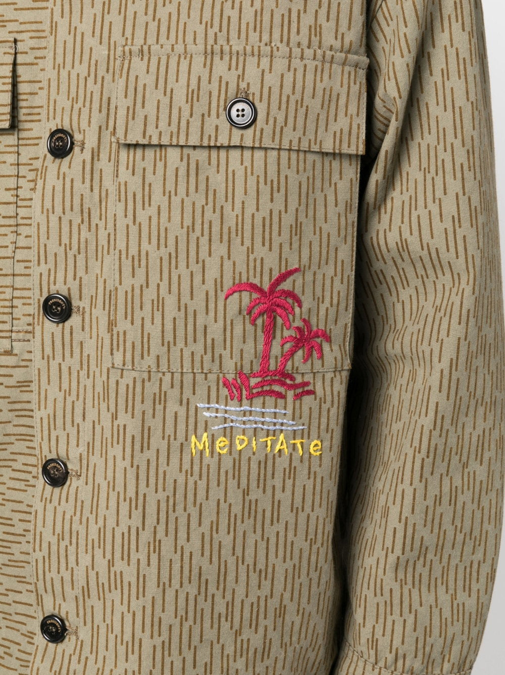 President's Multi-Way Streep Overhemd Bruin met Logo Shirts President's