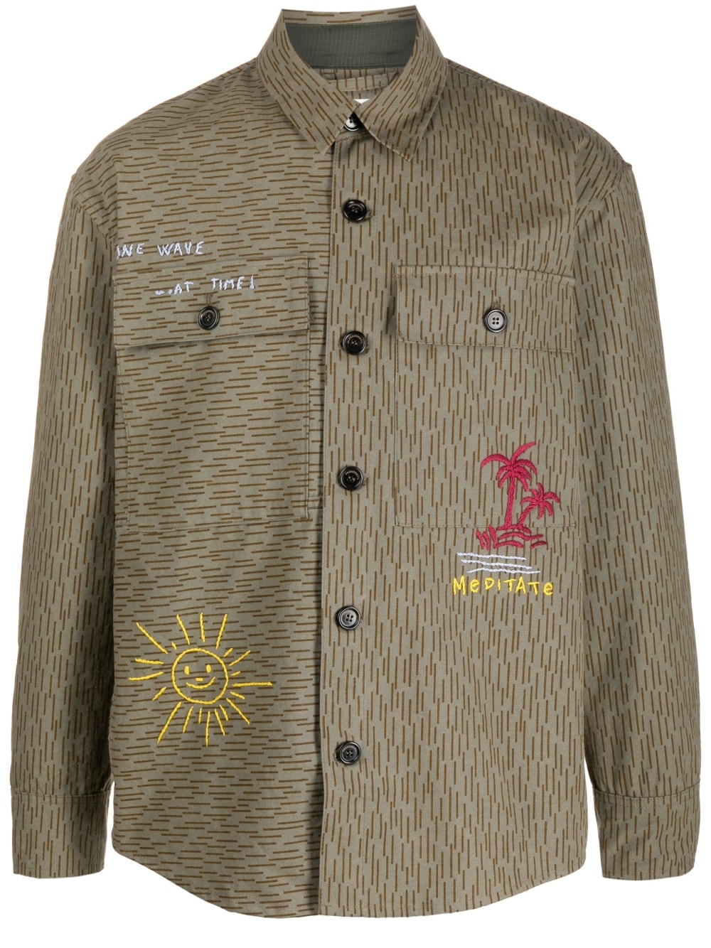 President's Multi-Way Streep Overhemd Bruin met Logo Shirts President's