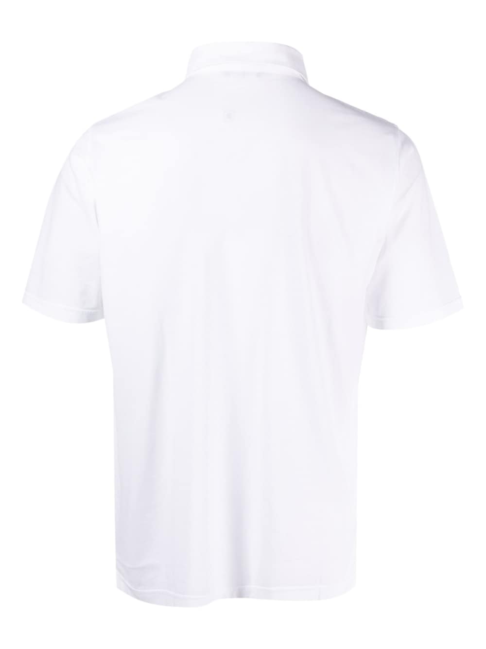 Achterkant van het witte poloshirt, volledig effen