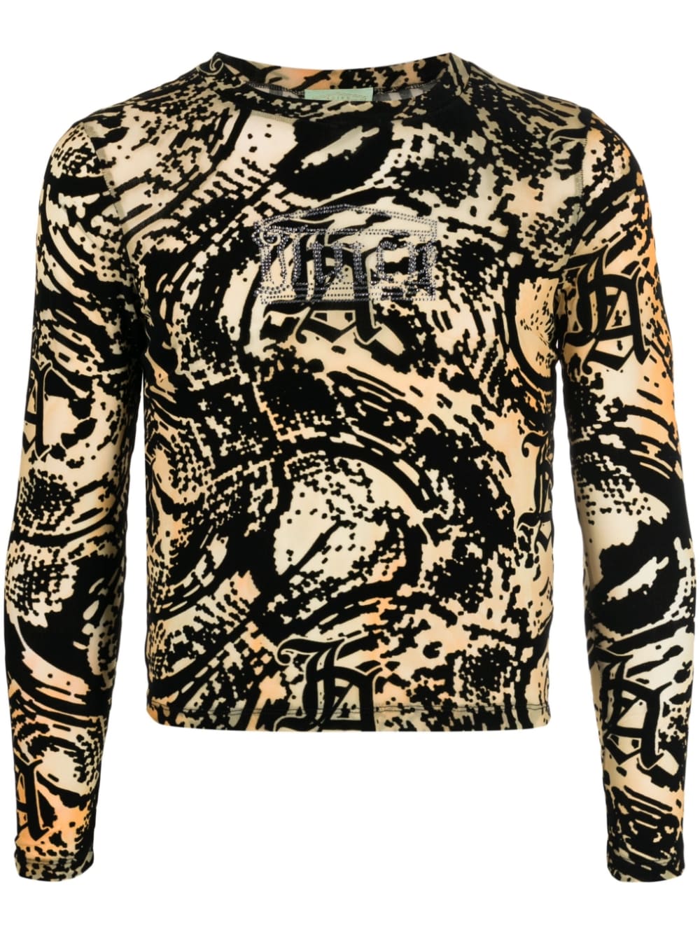 Aries x Juicy Couture Psysnake Longsleeve Top Print Geel Topwear Aries Capsule