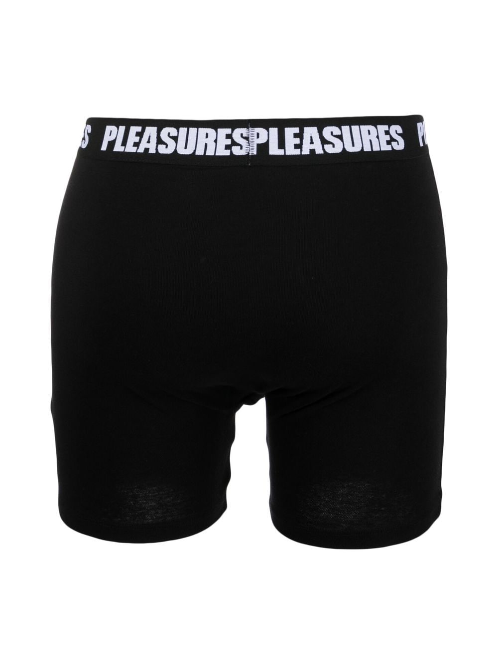 Achterkant van de zwarte boxer brief met doorlopende logotailleband